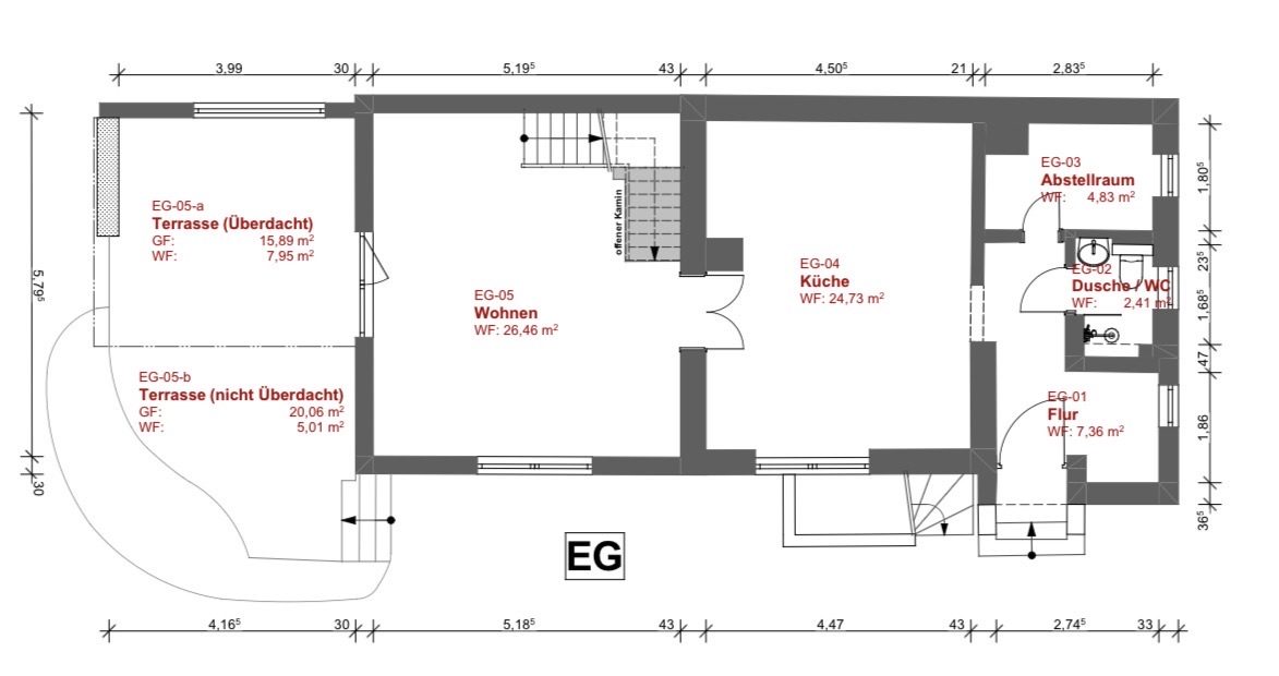 Elegantes Refugium in Grünwald - liebevoll sanierte DHH mit Gartenidylle - Grundriss EG